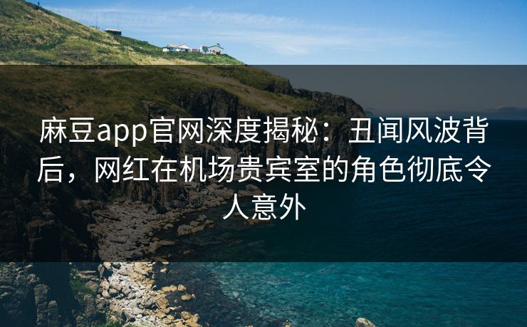 麻豆app官网深度揭秘：丑闻风波背后，网红在机场贵宾室的角色彻底令人意外