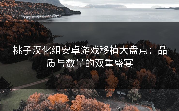 桃子汉化组安卓游戏移植大盘点：品质与数量的双重盛宴