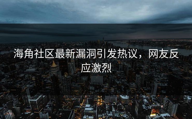 海角社区最新漏洞引发热议，网友反应激烈